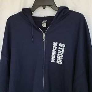 NURSE STRONG zip front hoodie size 2X Navy